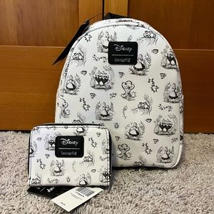 Loungefly Alice in Wonderland AOP and Matching Wallet